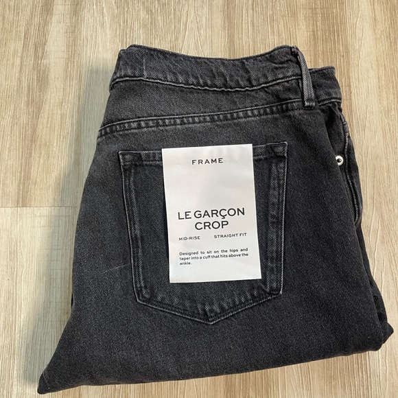 $238 Frame Women's Black Destroyed Mid Rise Straight Denim Jeans Pants Size 31 - Picture 6 of 6